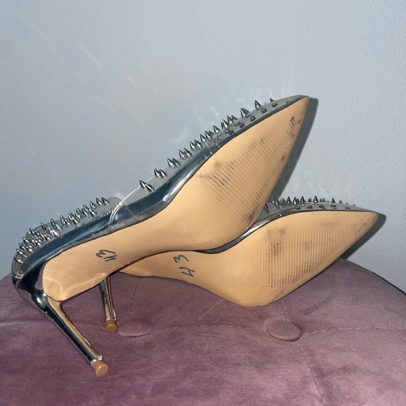 Steve Madden Vala Clear Stud Transparent Pointed Toe Stiletto Dress Pump size 6 - Picture 6 of 6